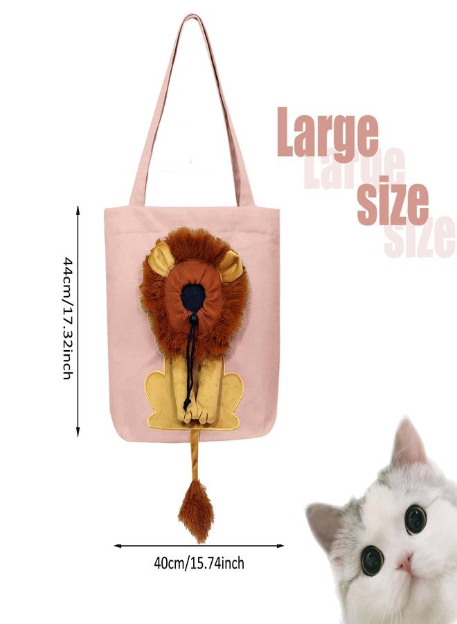 YOOLEETC Lion-Shaped Show Head Pet Canvas Shaped Shoulder Bag，Pet Out Bag, Outcrop, Pet Out Shoulder Bag. (Pink), YL08 - Image 3